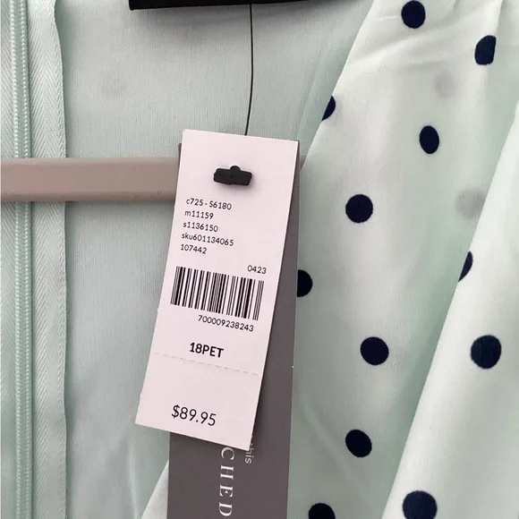 Lane Bryant Mint Polka Dot High Low Dress - Picture 4 of 6